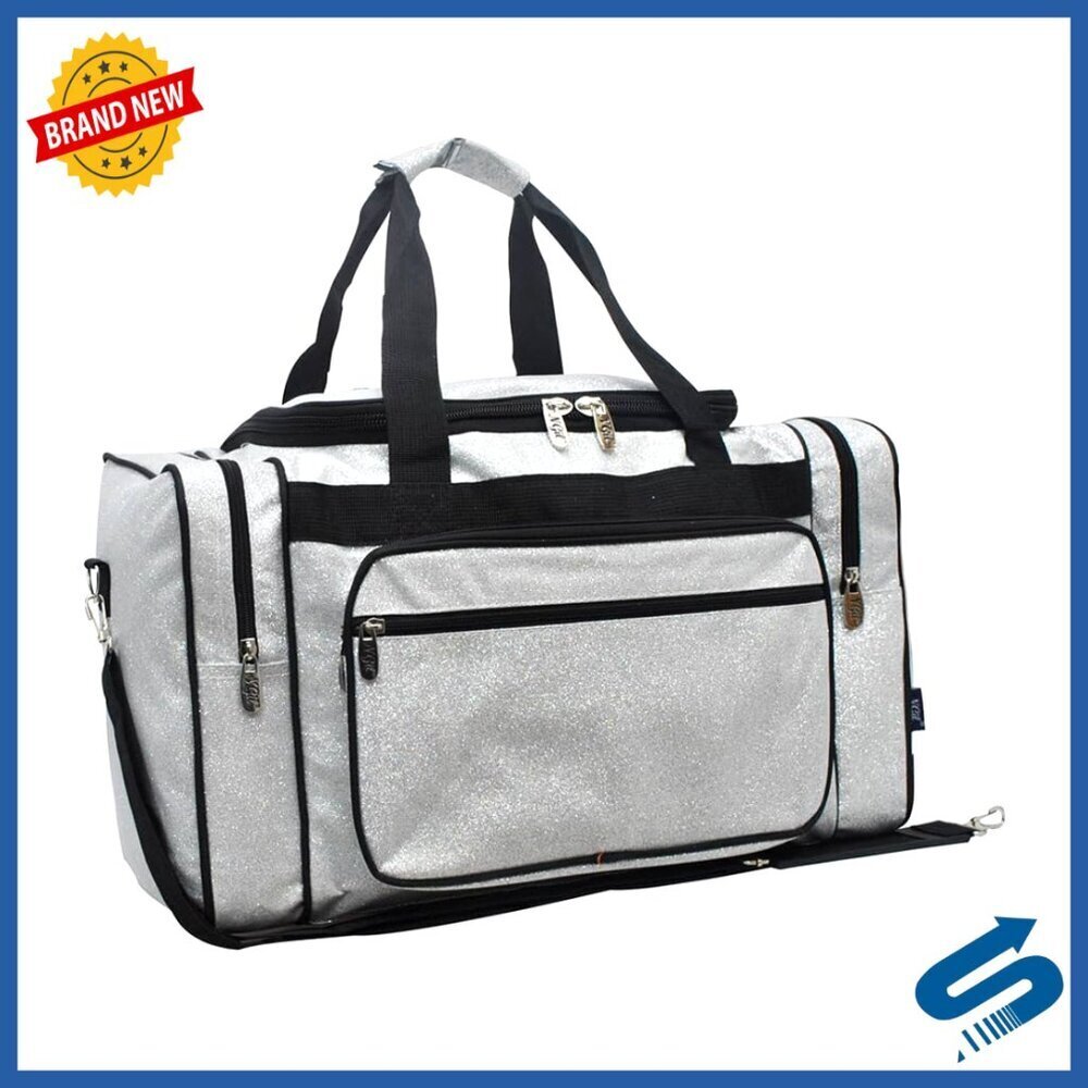 Glitter Canvas Weekender Overnight Travel Duffle Bag Adjustable Strap